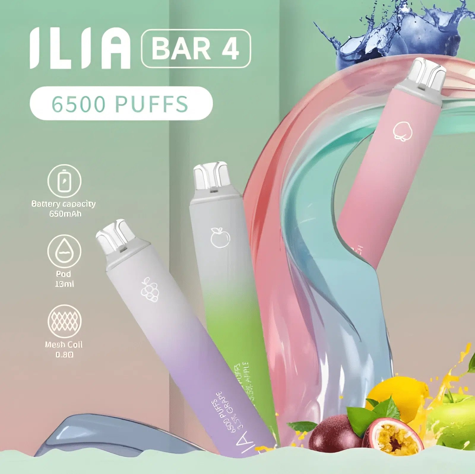ILIA Bar4 6500口 10ml 穩定供油不掉壓 順滑大煙霧 細膩順滑霧化層次 Type-C 規格進化 超激爽水果冰系口感 台灣現貨:圖片 2